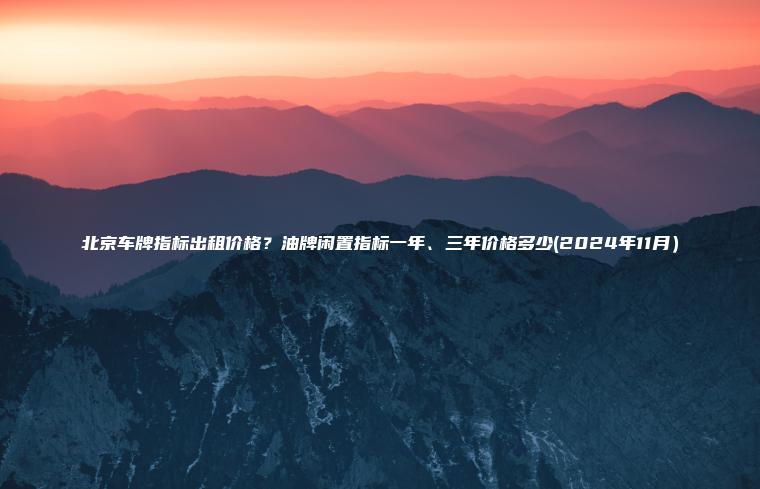 北京车牌指标出租价格?油牌闲置指标一年、三年价格多少(2024年11月) 北京车牌指标出租价格?油牌闲置指标一年、三年价格多少(2024年11月)