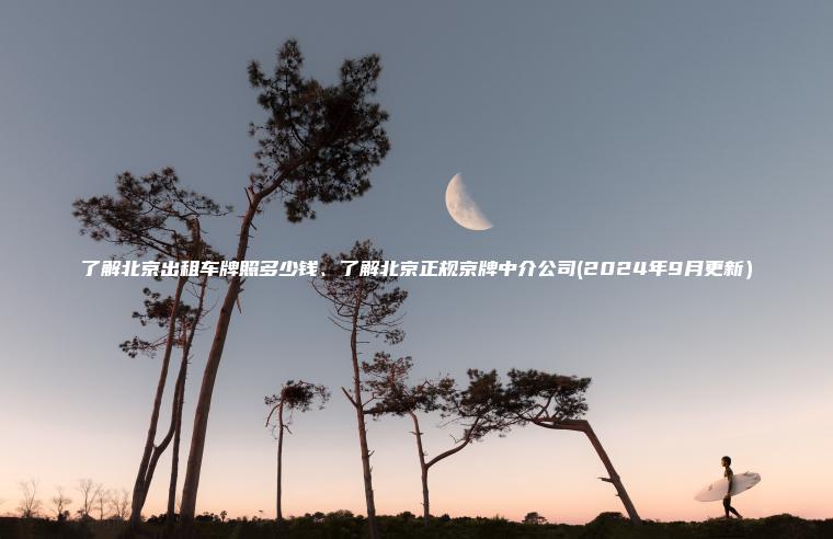 了解北京出租车牌照多 口袋车务 了解北京出租车牌照多少钱了解北京正规京牌中介公司2024年9月更新