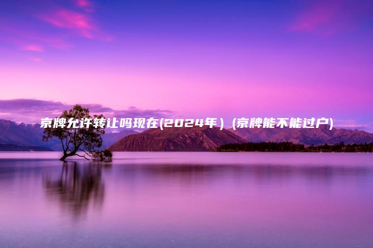 京牌允许转让吗现在 口袋车务 京牌允许转让吗现在2024年京牌能不能过户