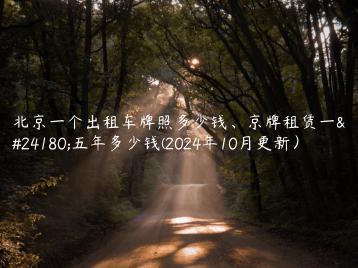 北京一个出租车牌照多少钱京牌租赁一年五年多少钱2024年10月更新