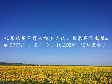 北京租用车牌大概多少钱北京牌照出租三年五年多少钱2024年10月更新