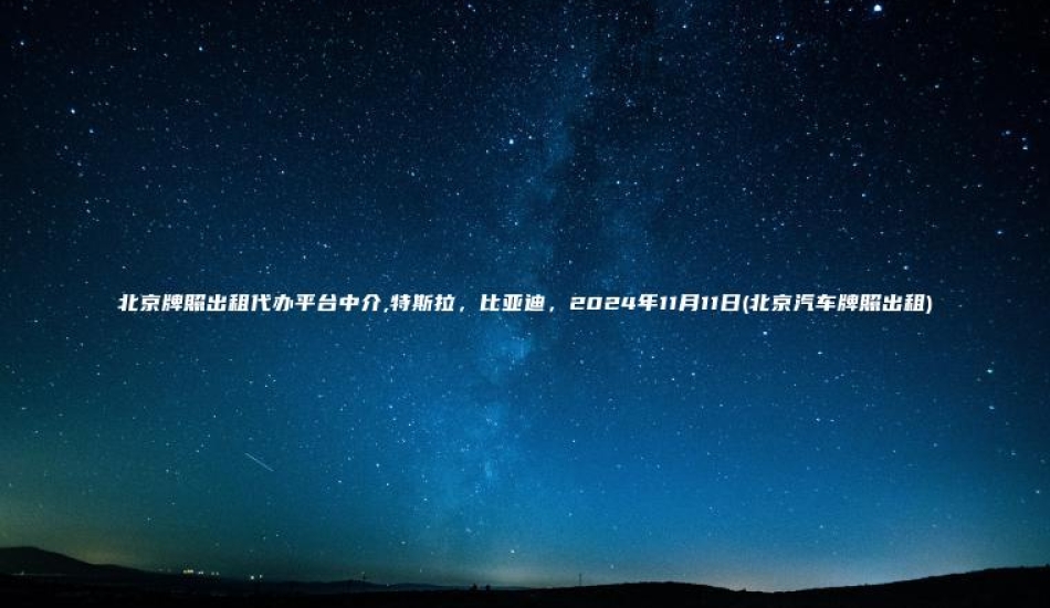 北京牌照出租代办平台中介特斯拉比亚迪2024年11月11日北京汽车牌照出租