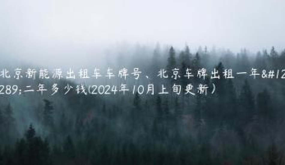 北京新能源出租车车牌号、北京车牌出租一年、二年多少钱(2024年10月上旬更新）