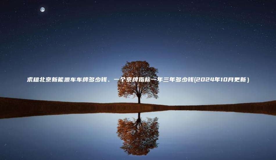 求租北京新能源车车牌多少钱、一个京牌指标一年三年多少钱(2024年10月更新）