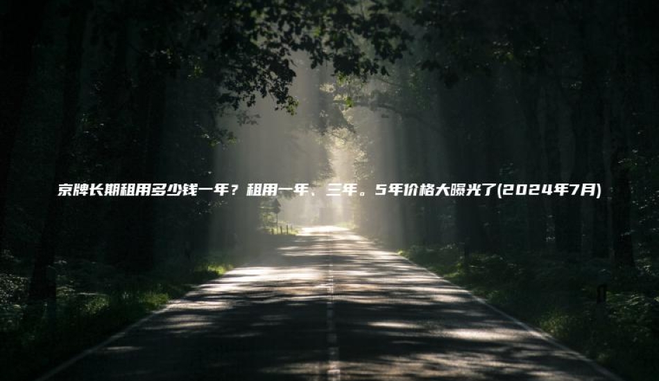 京牌长期租用多少钱一年租用一年三年5年价格大曝光了2024年7月