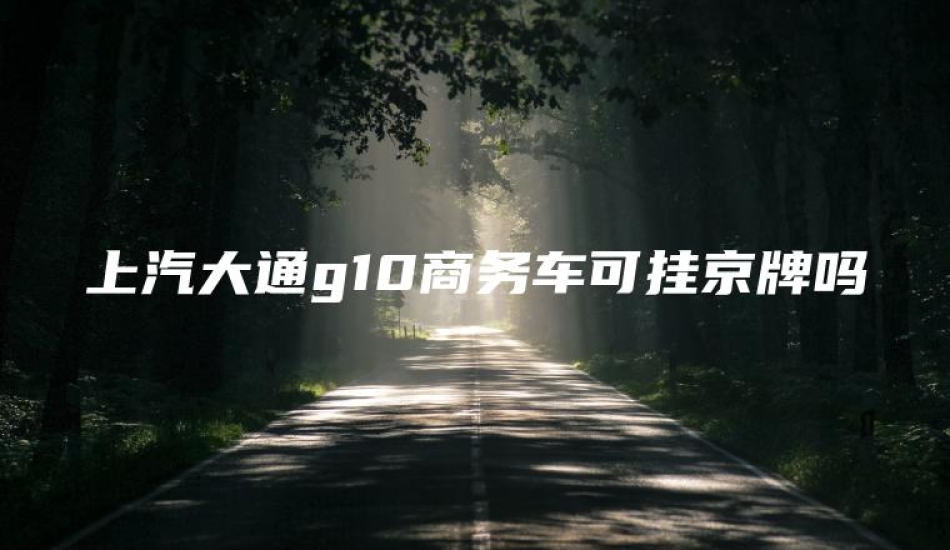 上汽大通g10商务车可挂京牌吗