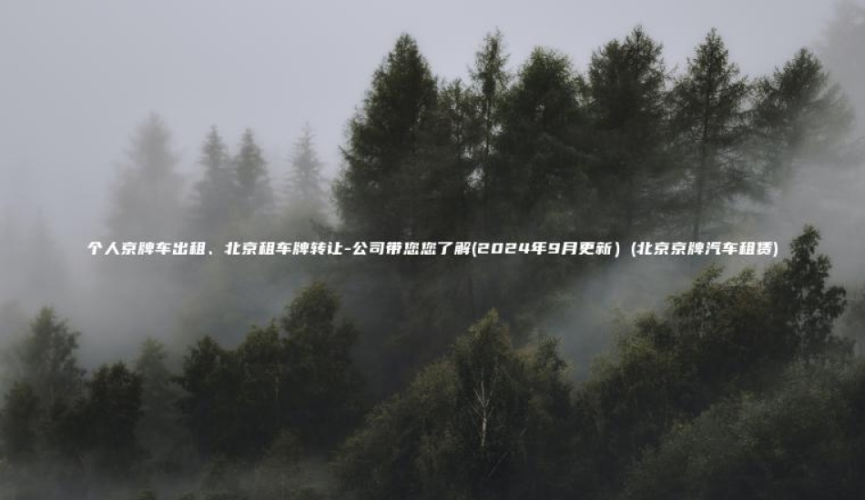 个人京牌车出租北京 口袋车务 个人京牌车出租北京租车牌转让 公司带您您了解2024年9月更新北京京牌汽车租赁