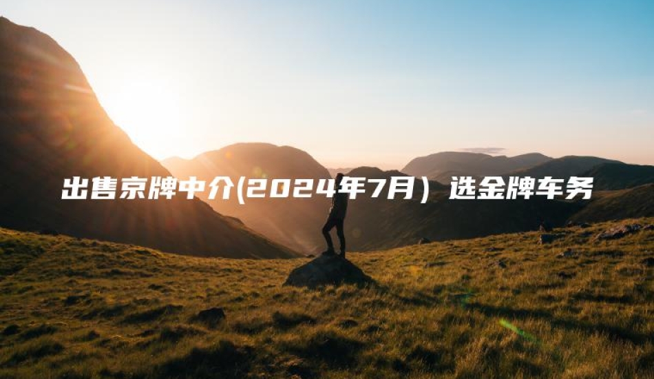 出售京牌中介(2024年7月)选金牌车务