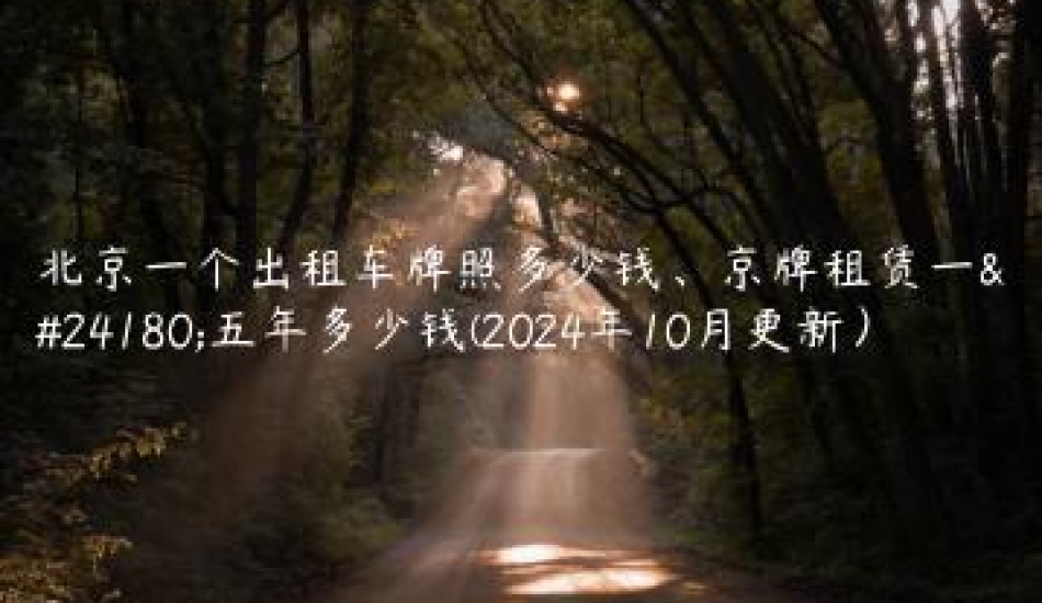 北京一个出租车牌照多少钱京牌租赁一年五年多少钱2024年10月更新