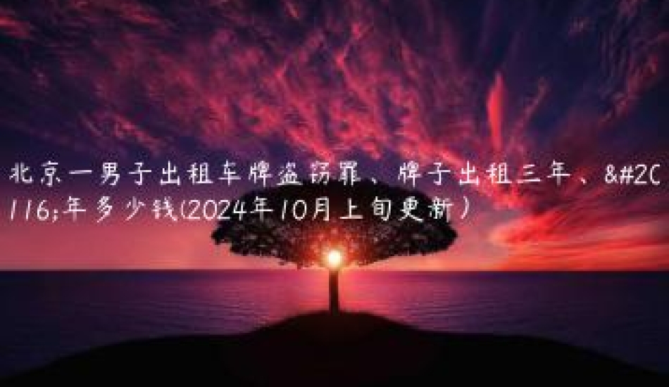 北京一男子出租车牌盗窃罪、牌子出租三年、五年多少钱(2024年10月上旬更新）