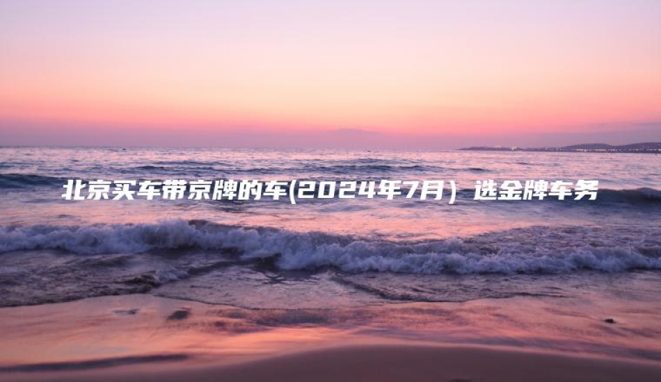 北京买车带京牌的车2024年7月选金牌车务