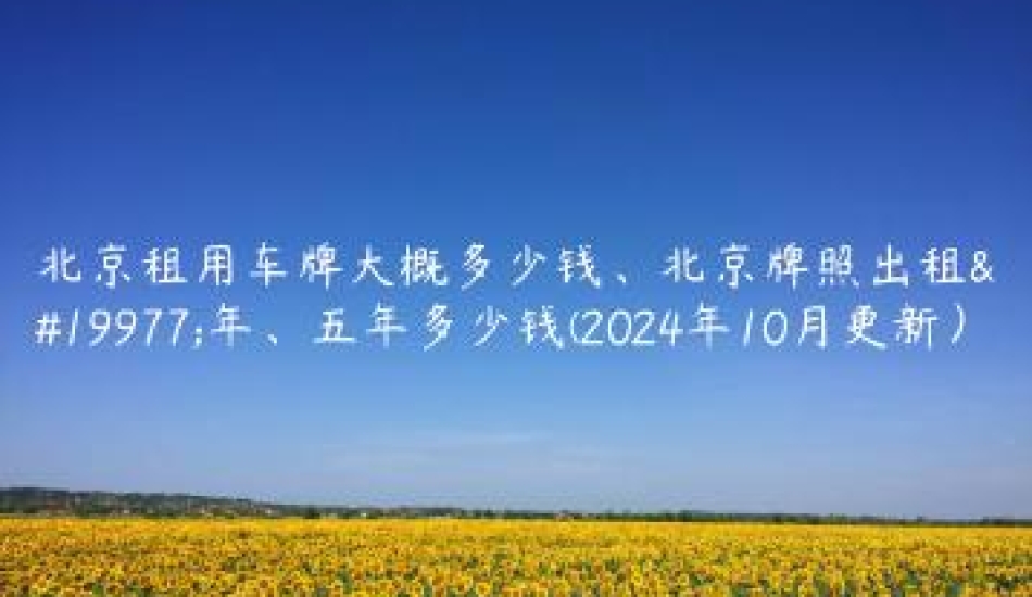 北京租用车牌大概多少钱、北京牌照出租三年、五年多少钱(2024年10月更新）