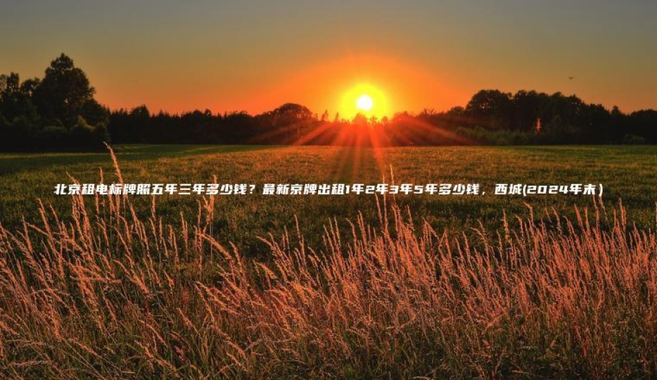 北京租电标牌照五年三年多少钱？最新京牌出租1年2年3年5年多少钱，西城(2024年末）