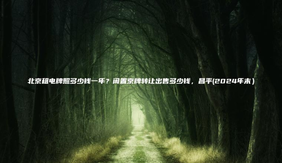 北京租电牌照多少钱一年？闲置京牌转让出售多少钱，昌平(2024年末）