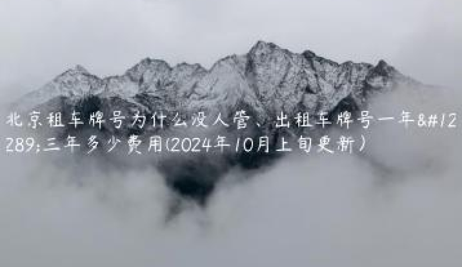 北京租车牌号为什么没人管、出租车牌号一年、三年多少费用(2024年10月上旬更新）