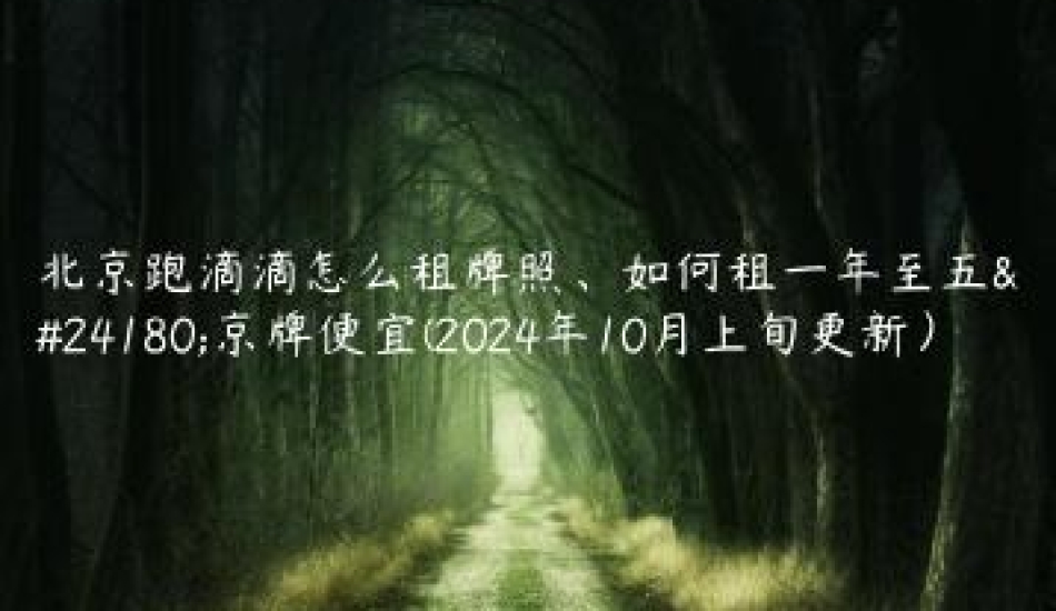 北京跑滴滴怎么租牌照、如何租一年至五年京牌便宜(2024年10月上旬更新）