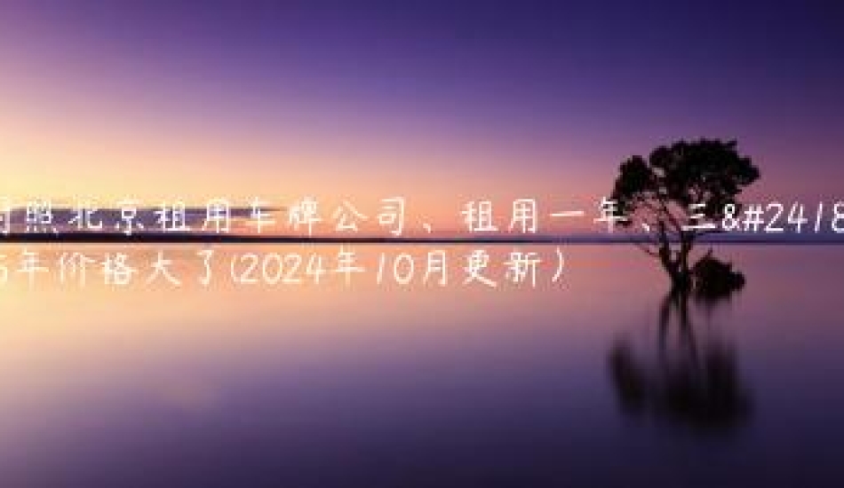 对照北京租用车牌公司、租用一年、三年5年价格大了(2024年10月更新）