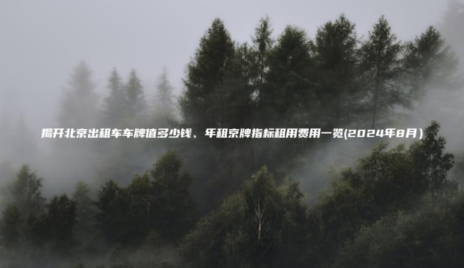 揭开北京出租车车牌值多少钱、年租京牌指标租用费用一览(2024年8月）