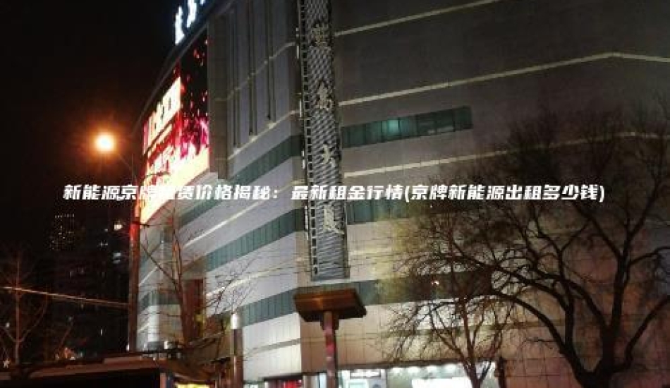 新能源京牌租赁价格揭秘：最新租金行情(京牌新能源出租多少钱)