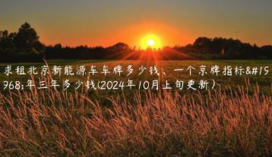 求租北京新能源车车牌多少钱、一个京牌指标一年三年多少钱(2024年10月上旬更新）