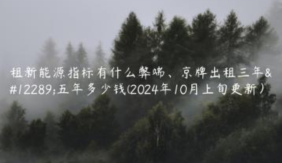 租新能源指标有什么弊端、京牌出租三年、五年多少钱(2024年10月上旬更新）